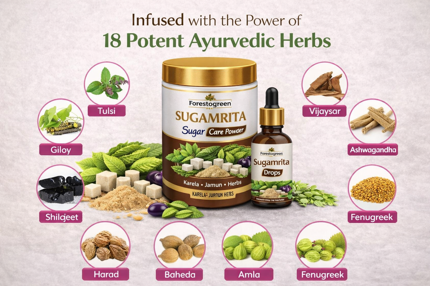 Forestogreen Sugamrita Sugarcare Combo (Powder + Drops)